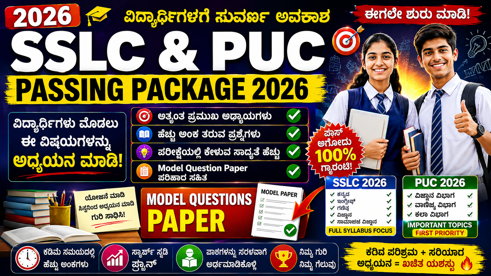 SSLC & PUC Passing Package 2026: Students Should Focus on These Important Topics