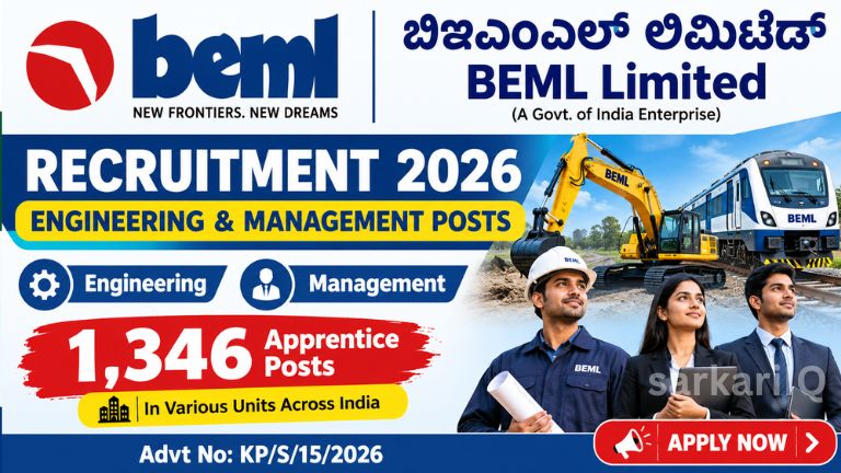 **BEML Recruitment 2026: Engineering & Management Posts – Apply Now**